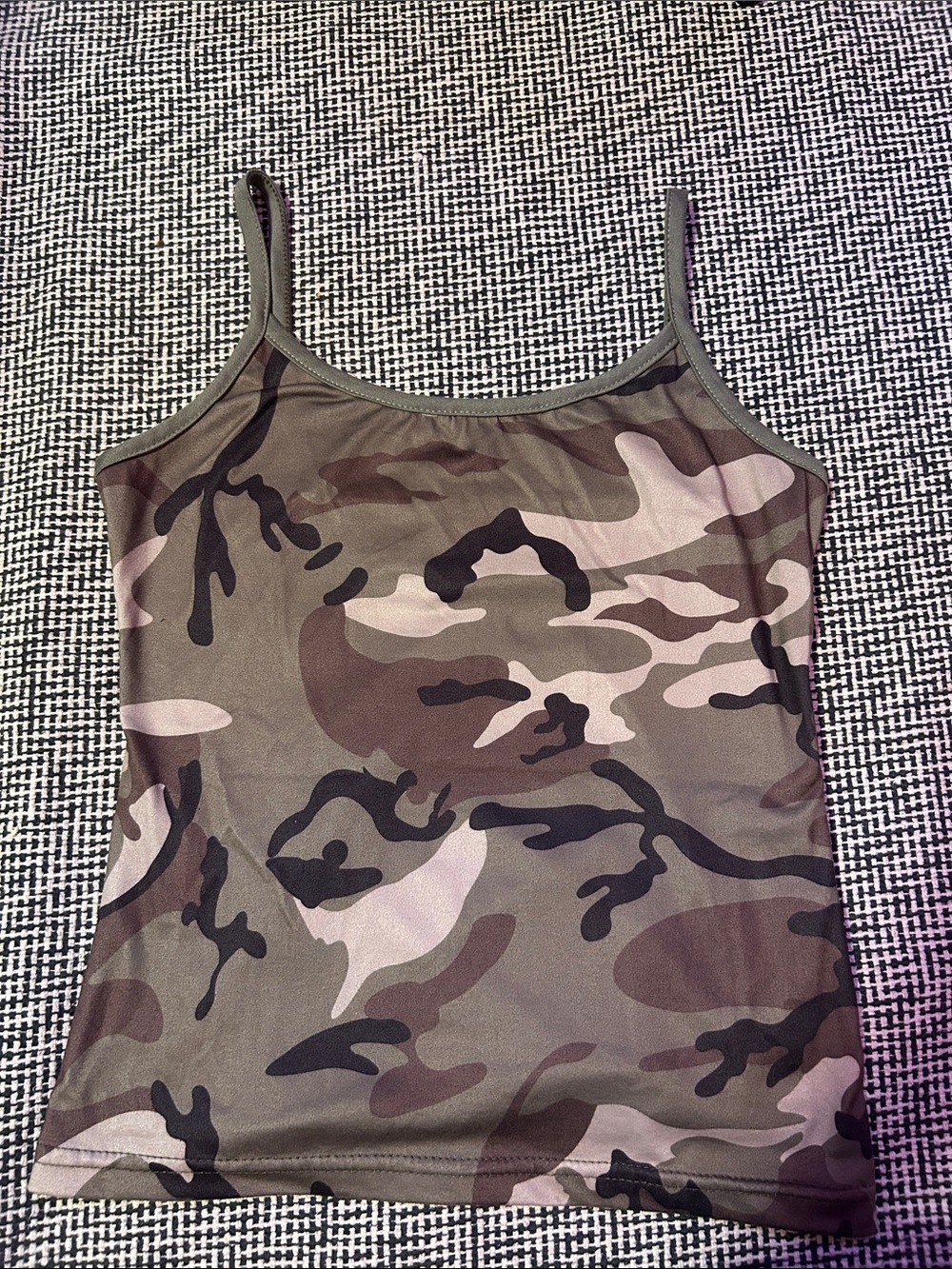Camo Print Spaghetti Strap Tank Top